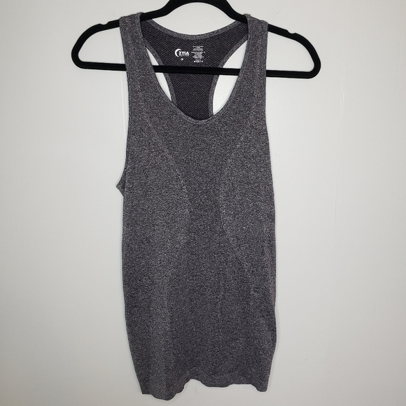 Zyia Active Charcoal Grey Activewear Workout Racerback Tank Size Medium - Picture 1 of 4